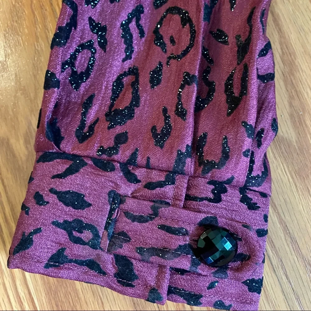 Vintage 90’s Y2K Leopard Print Burgundy Vintage Blazer Jacket Size M